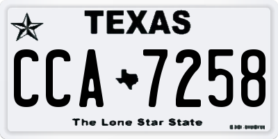 TX license plate CCA7258
