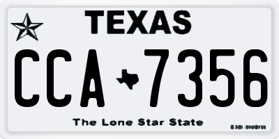 TX license plate CCA7356