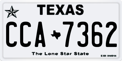 TX license plate CCA7362