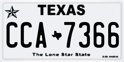 TX license plate CCA7366