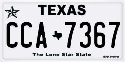 TX license plate CCA7367