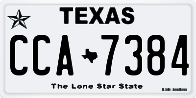 TX license plate CCA7384