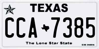 TX license plate CCA7385