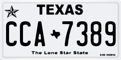 TX license plate CCA7389