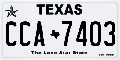 TX license plate CCA7403