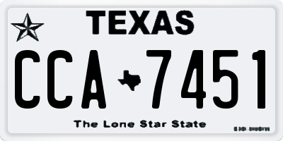 TX license plate CCA7451