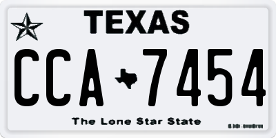 TX license plate CCA7454