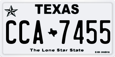 TX license plate CCA7455