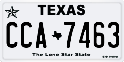 TX license plate CCA7463