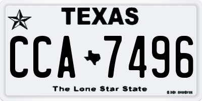 TX license plate CCA7496