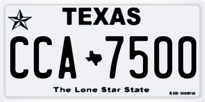 TX license plate CCA7500