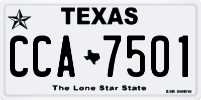 TX license plate CCA7501