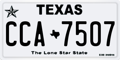 TX license plate CCA7507