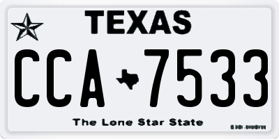 TX license plate CCA7533