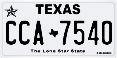 TX license plate CCA7540