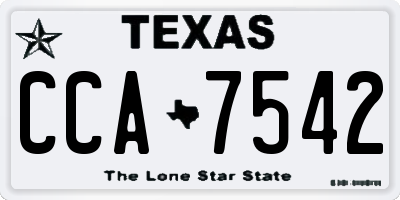TX license plate CCA7542