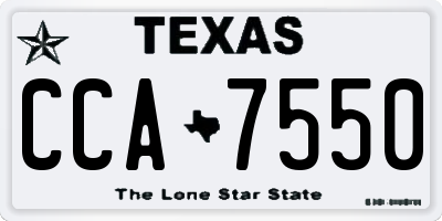 TX license plate CCA7550