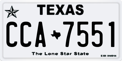 TX license plate CCA7551