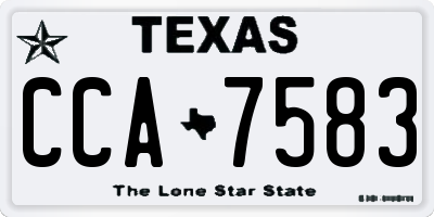 TX license plate CCA7583