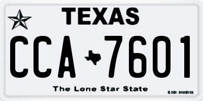 TX license plate CCA7601