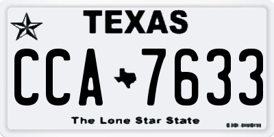 TX license plate CCA7633