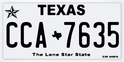 TX license plate CCA7635