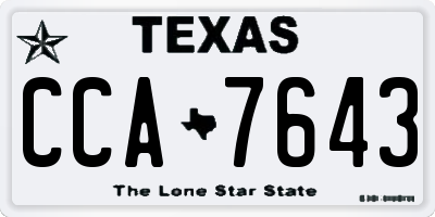 TX license plate CCA7643