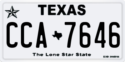 TX license plate CCA7646