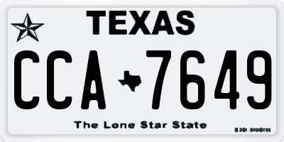 TX license plate CCA7649