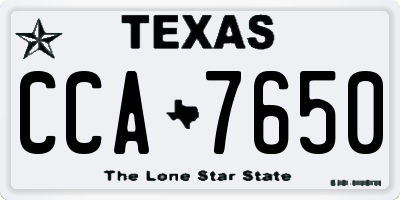 TX license plate CCA7650