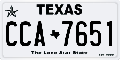 TX license plate CCA7651