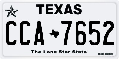 TX license plate CCA7652