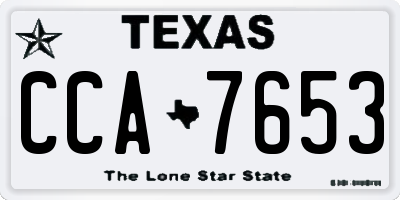 TX license plate CCA7653