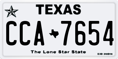 TX license plate CCA7654