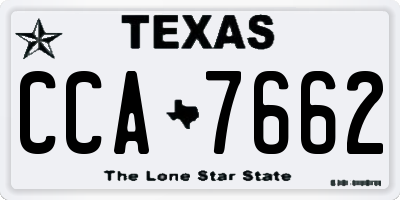 TX license plate CCA7662