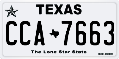 TX license plate CCA7663
