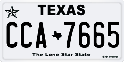 TX license plate CCA7665