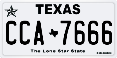TX license plate CCA7666
