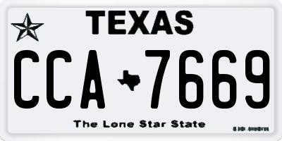 TX license plate CCA7669
