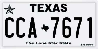 TX license plate CCA7671