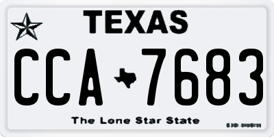 TX license plate CCA7683