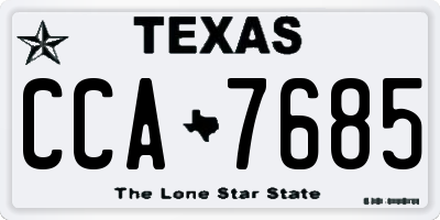 TX license plate CCA7685