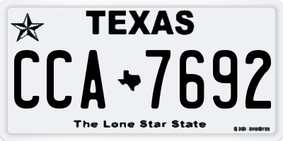 TX license plate CCA7692