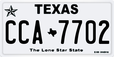 TX license plate CCA7702