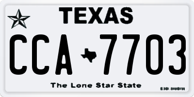 TX license plate CCA7703