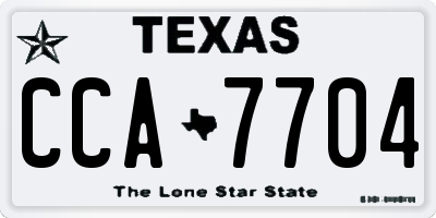 TX license plate CCA7704
