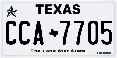 TX license plate CCA7705