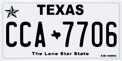 TX license plate CCA7706