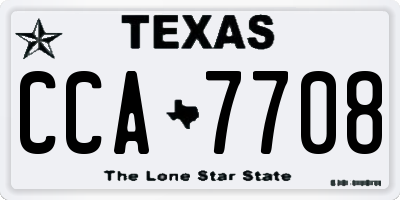 TX license plate CCA7708
