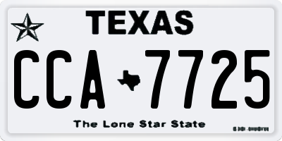 TX license plate CCA7725